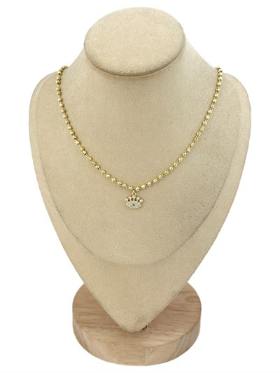 Özel Seri Lazer Kesim Topçuklu Zirkon Taşlı Göz Figür Kolye ( 52 Cm )