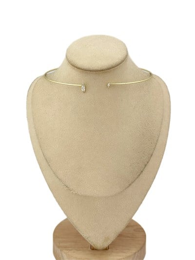 Özel Seri Markiz Kesim Zirkon Taşlı Boru Plaka Choker Kolye