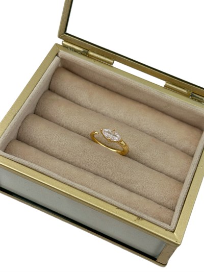 Özel Seri Markiz Zirkon Taş Detay Önden Kapama Ayarlanabilir Yüzük