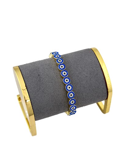 Özel Seri Mavi Zirkon Taş Sıralı Lastikli Nazar Bileklik