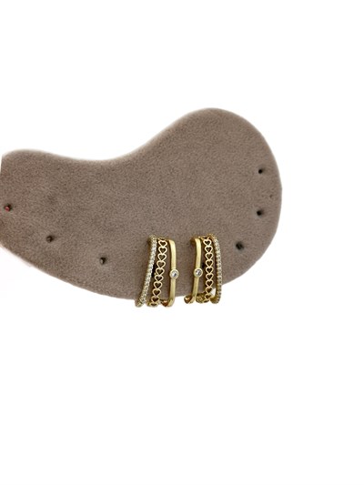 Özel Seri Mini İçi Boş Kalp Sıralı Üçlü Görünüm Kıvrımlı Küpe