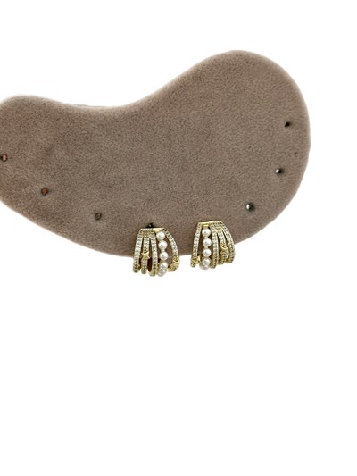 Özel Seri Mini İnci Sıralı Kuzey Yıldız Detay Zirkon Taşlı Çoklu Görünüm Kıvrımlı Küpe