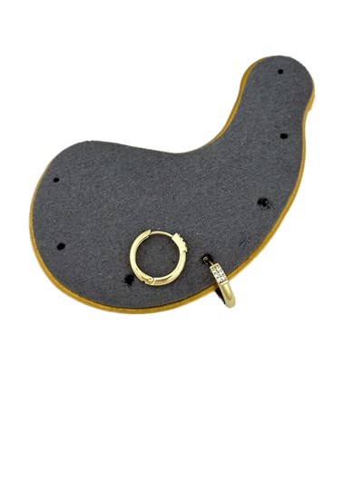 Özel Seri Mini Zirkon Taş Detay Halka Küpe ( İç Çap : 1.2 Cm )