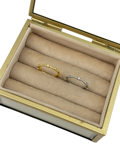 Özel Seri Minimal Zirkon Taş Detay Kemik Model Ayarlanabilir Yüzük