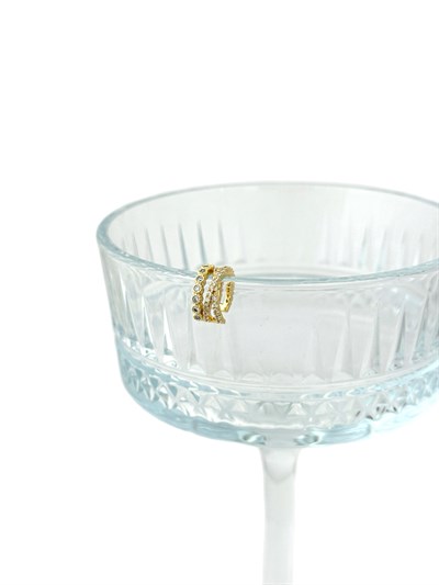 Özel Seri Nokta ve Daire Zirkon Taşlı Çoklu Görünüm Kıkırdak Küpe