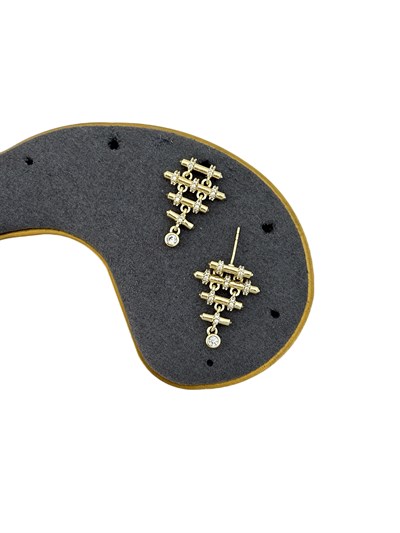 Özel Seri Nokta Zirkon Taş Sallantılı Çubuk Boru Plaka Sıralı Küpe