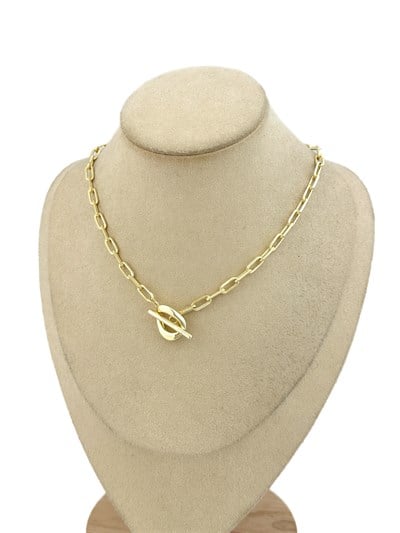 Özel Seri Önden Kapama Zincir Choker Kolye ( 37 Cm )