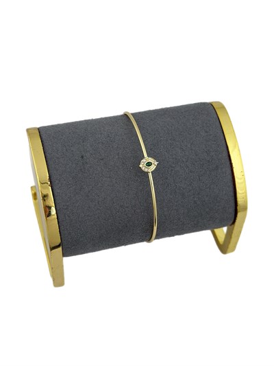 Özel Seri Oval Figür İçi Yeşil Taş Detay Kelepçe Bileklik