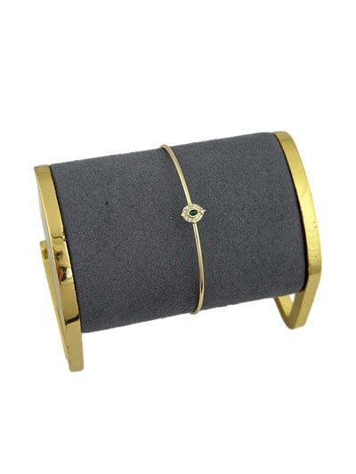 Özel Seri Oval Figür İçi Yeşil Taş Detay Kelepçe Bileklik