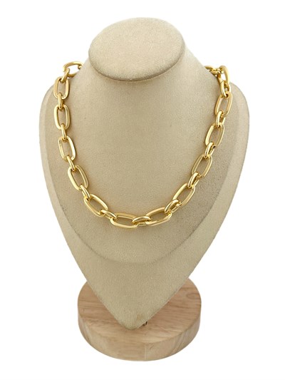 Özel Seri Oval Halka Geçmeli Zincir Kolye ( 49 Cm )