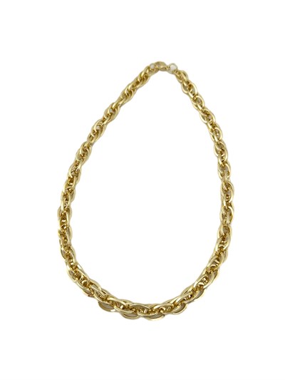Özel Seri Oval İç İçe Geçmeli Halka Zincir Kolye (51 Cm)