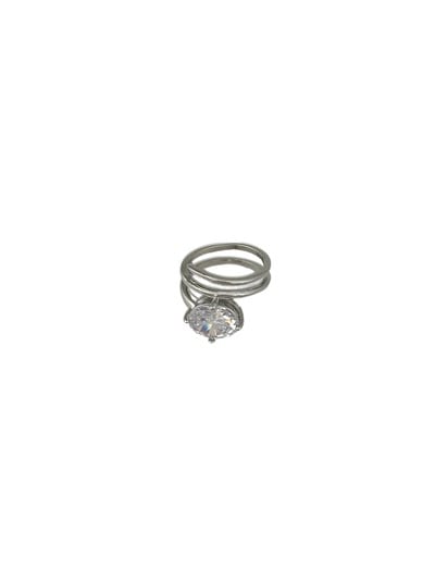 Özel Seri Oval İri Zirkon Taşlı Dolama Model Serçe Parmak Yüzük (İç Çapı 1.5 cm )