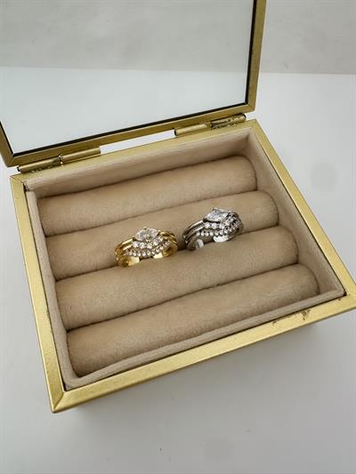 Özel Seri Oval Taş Detay Bombeli Ayarlanabilir Yüzük