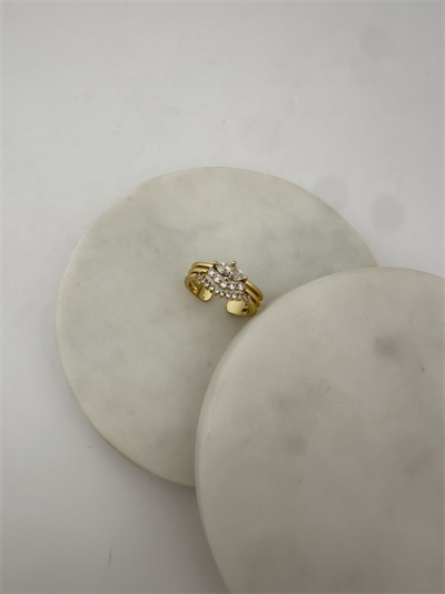 Özel Seri Oval Taş Detay Bombeli Ayarlanabilir Yüzük