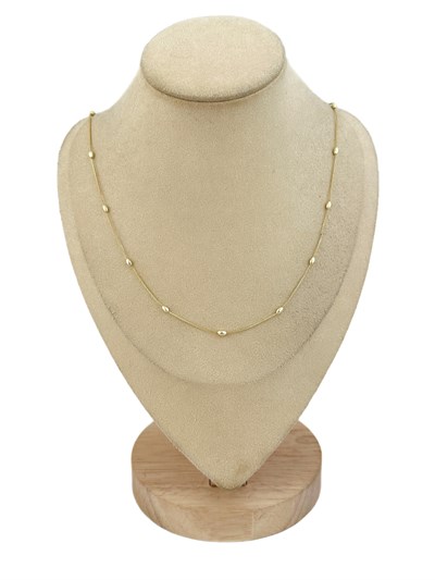 Özel Seri Oval Topçuk Detay Zincir Kolye ( 63 Cm )