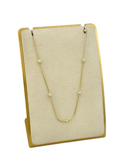 Özel Seri Oval Topçuk Detay Zincir Kolye ( 63 Cm )