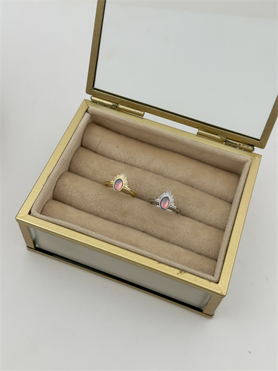 Özel Seri Oval Yanar Döner Taşlı Ayarlamalı Serçe Parmak Yüzük