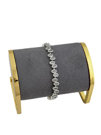 Özel Seri Oval Zirkon Taş Su Yolu Bileklik ( 18 Cm )