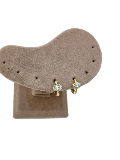 Özel Seri Oval Zirkon Taşlı Halka Küpe ( İç Çap : 1 Cm )