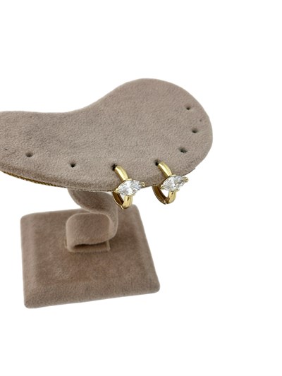 Özel Seri Oval Zirkon Taşlı Tasarım Halka Küpe ( İç Çap : 1.2 Cm )