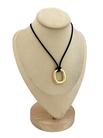 Özel Seri Plaka Detay Asansörlü Deri İp Tasarım Kolye