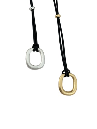 Özel Seri Plaka Detay Asansörlü Deri İp Tasarım Kolye