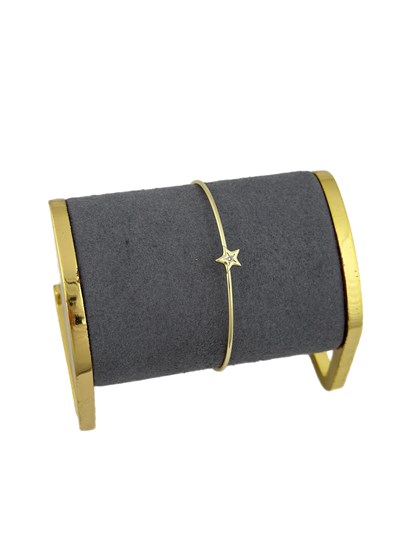 Özel Seri Plaka İçi Zirkon Taşlı Yıldız Figür Kelepçe Bileklik