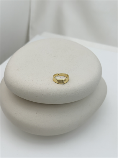 Özel Seri Plaka Üzeri Şerit Zirkon Taşlı Ayarlanabilir Serçe Parmak Yüzük