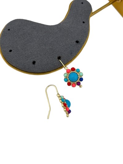 Özel Seri Renkli Boncuklu Tasarım Küpe