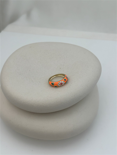 Özel Seri Renkli Mineli Çiçek Figür Yüzük (S Beden Uyumludur)