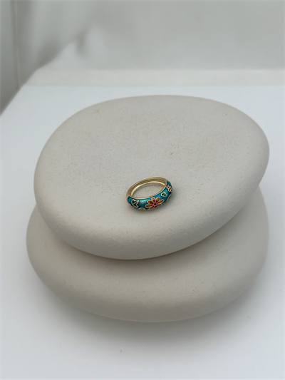 Özel Seri Renkli Mineli Çiçek Figür Yüzük (S Beden Uyumludur)