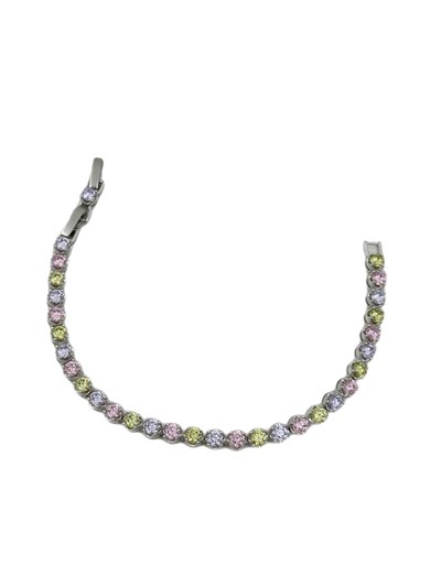 Özel Seri Renkli Zirkon Taşlı 4 MM Su Yolu Bileklik ( 20 Cm )