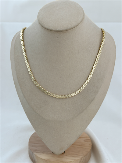 Özel Seri S Kıvrım Plaka Zincir Kolye (45 Cm)