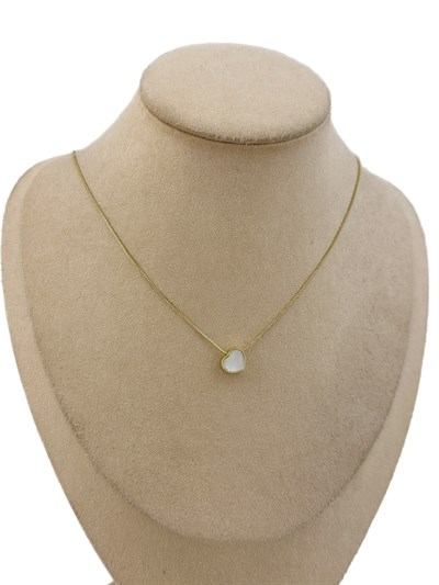 Özel Seri Sedef Taş Kalp Kolye ( 48 Cm )