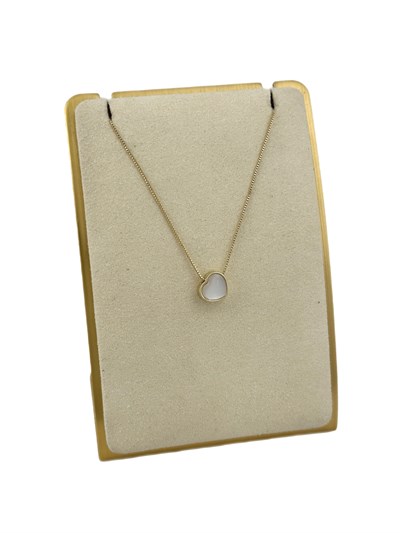 Özel Seri Sedef Taş Kalp Kolye ( 48 Cm )