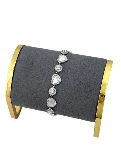 Özel Seri Sedef Ve Zirkon Taşlı Tasarım Bileklik ( 19 Cm )