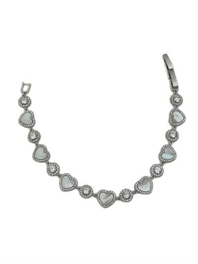 Özel Seri Sedef Ve Zirkon Taşlı Tasarım Bileklik ( 19 Cm )