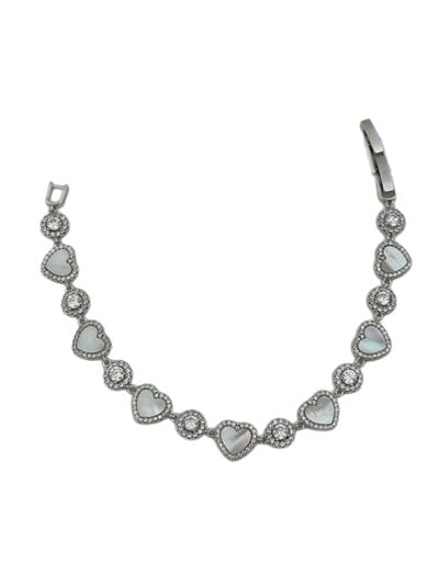 Özel Seri Sedef Ve Zirkon Taşlı Tasarım Bileklik ( 19 Cm )