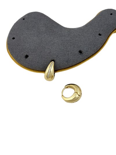 Özel Seri Şerit Zirkon Taş Detay Bombeli Halka Küpe