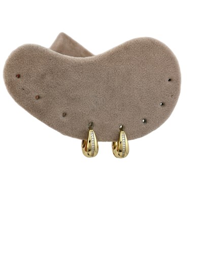 Özel Seri Şerit Zirkon Taş Detay Bombeli Halka Küpe