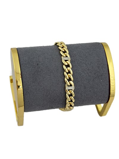 Özel Seri Şerit Zirkon Taş Detay Klasik Zincir Bileklik ( 20 Cm )