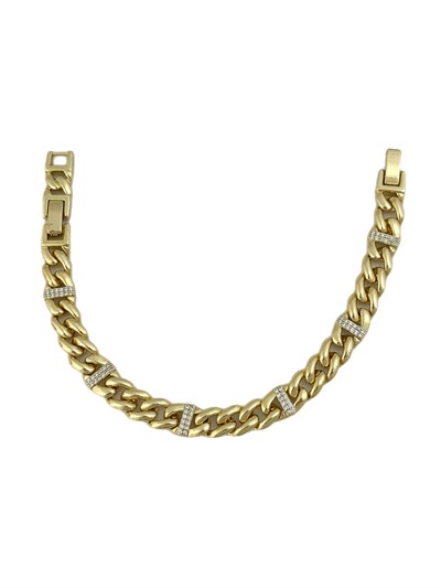 Özel Seri Şerit Zirkon Taş Detay Klasik Zincir Bileklik ( 20 Cm )