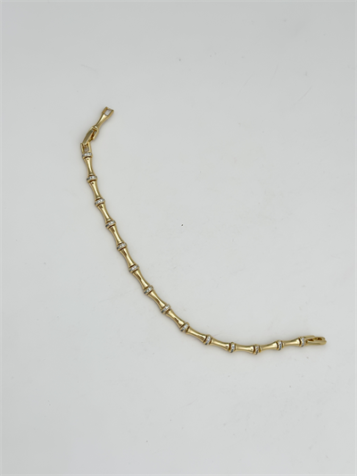 Özel Seri Şerit Zirkon Taşlı Kemik Model Bileklik (  19 Cm )