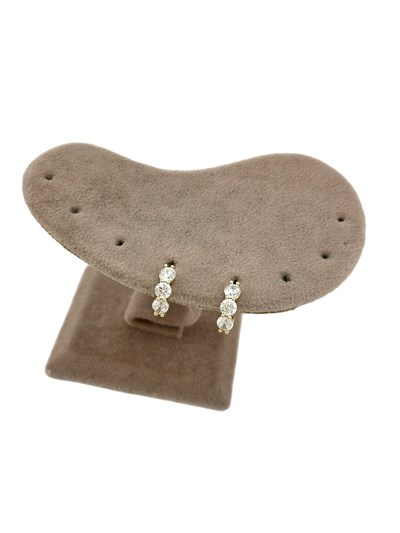 Özel Seri Sıra Zirkon Taşlı Halka Küpe ( İç Çap : 1 Cm )