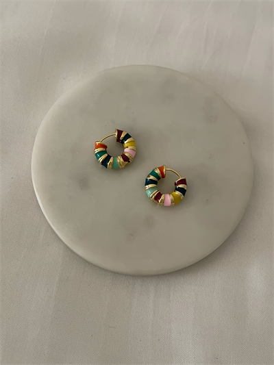 Özel Seri Soft Renkli Mineli Kemik Model Halka Küpe (iç Çap: 7 Mm)