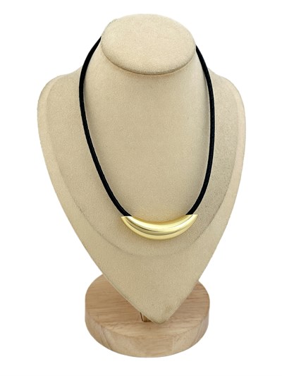 Özel Seri Tasarım Plaka Detay İşlemeli Deri İp Kolye ( 48 Cm )