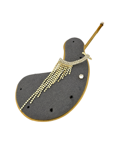 Özel Seri Tek Taş Detay Çoklu Ezme Zincir Sallantılı Kıkırdaklı Küpe (Sol Kulak  Uyumludur.)