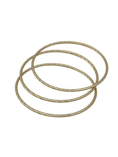 Özel Seri Tırtık Desenli Ajda Model Üçlü Kelepçe Bileklik ( İç Çap : 6 Cm )