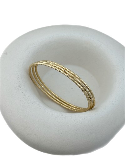 Özel Seri Tırtık Desenli Ajda Model Üçlü Kelepçe Bileklik ( İç Çap : 6 Cm )