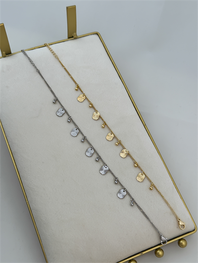 Özel Seri Tırtık Desenli Plaka Sallantılı Topçuk Detay Halhal (25 Cm)